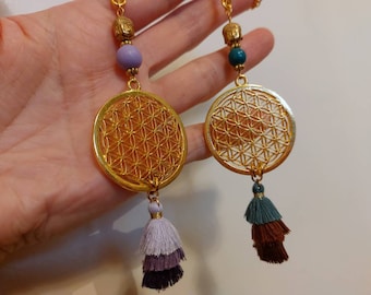 Rear view mirror pendant "Flower of the Buddha", car decoration, good luck charm