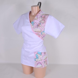Women’s Beautician Nursing Medical Doctor Healthcare Peadiatric Uniform Scrub Top