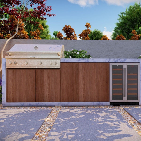 1-Piece Outdoor Kitchen Plan – Grill – PDF Guide