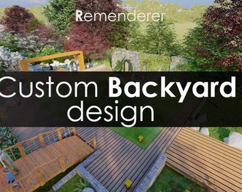 Custom Backyard Design, garden, backyard, terrace, 3d realistic rendering, Online Backyard Design, Backyard 3D Rendering, 3d Rendering,