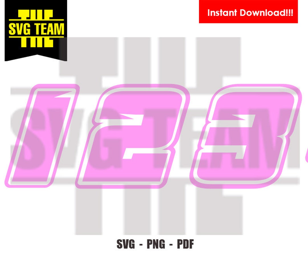 Pink Racing Number 5 Pink Racing Numbers - Motorcycle - Car Numbers - Monster Truck 0 - 9 ...