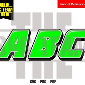 Rennalphabet - Motorrad - Autoschriftart - Monstertruck A - Z SVG - PNG - PDF-Datei, T-Shirt SVG, SVG - Vektorkunst - Cricut