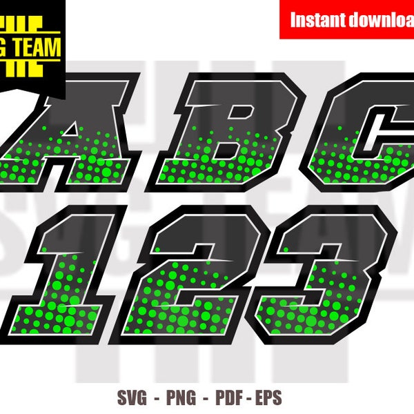 Racing - Motorcycle - Car alphabet and Numbers 0 - 9 SVG - PNG - PDF File, t-shirt Svg, svg -Vector art Commercial & Personal Use