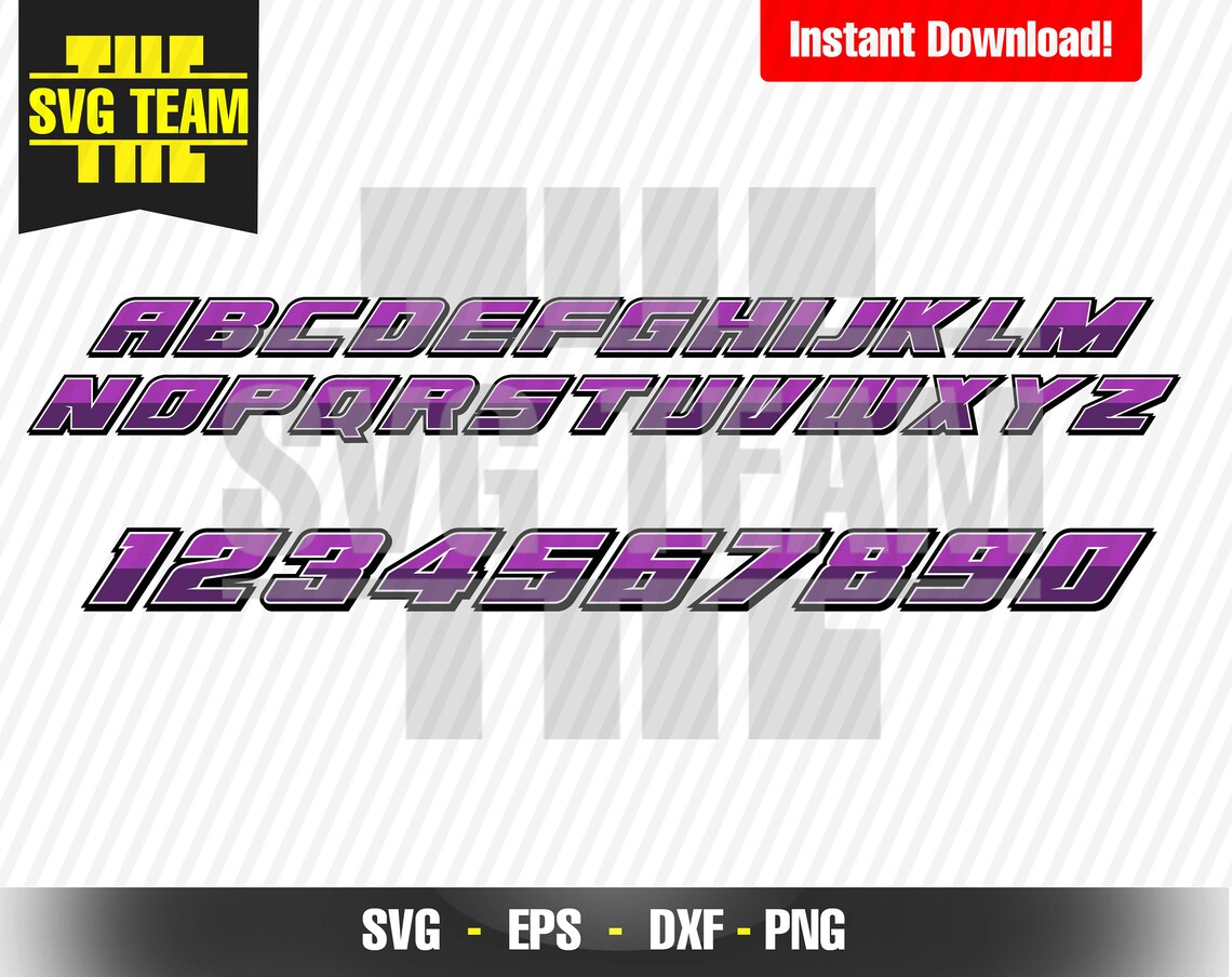Purple Black Racing Numbers and Alphabet Motorcycle Car - Etsy