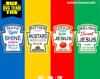 Condiment SVG PNG PDF Decal Cricut instant Downladable svg - png - pdf ondiment with jesus svg,Catch up with jesus svg,Relish sweet