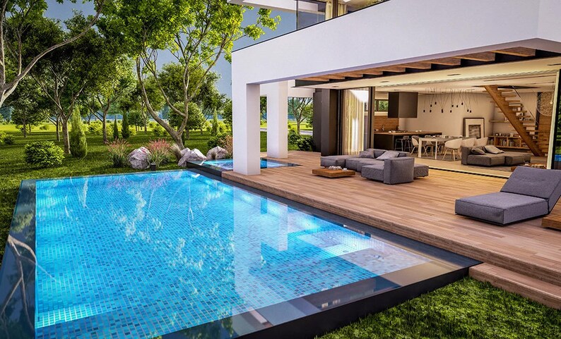 Custom Swimming Pool Rendering Design Visualization, Custom Design ...