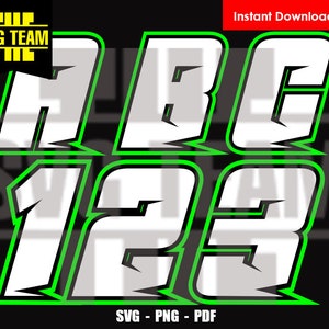 Rennnummern und Alphabet - Motorrad - AutoZahlen - Monster Truck 0 - 9 SVG - PNG - PDF-Datei, T-shirt Svg, Svg - Vektor-Kunst - Cricut
