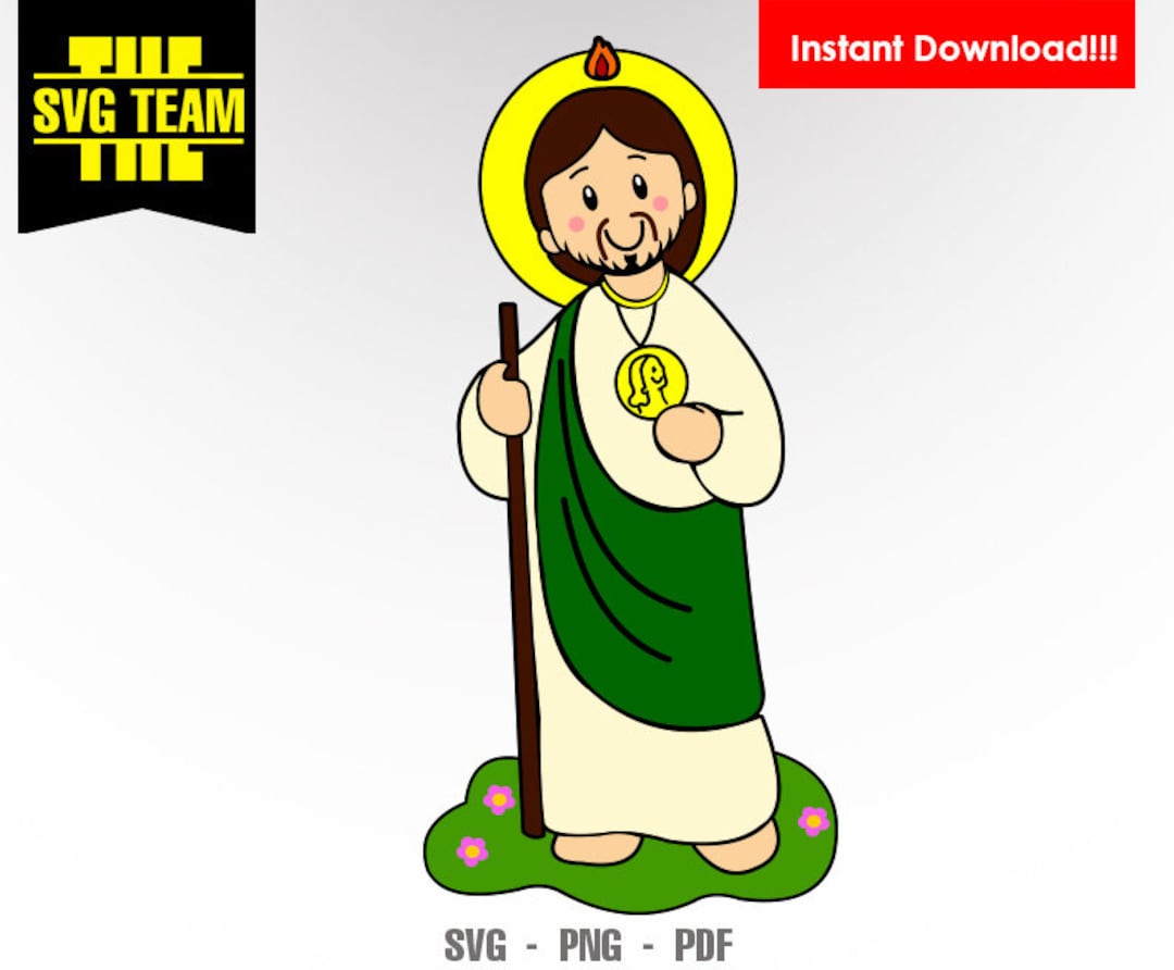 San Judas Tadeo Cartoon Art SVG PNG PDF File, Tshirt Svg, Svg vector