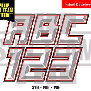 Rennnummern und Alphabet - Motorrad - AutoZahlen - Monster Truck 0 - 9 SVG - PNG - PDF-Datei, T-shirt Svg, Svg - Vektor-Kunst - Cricut