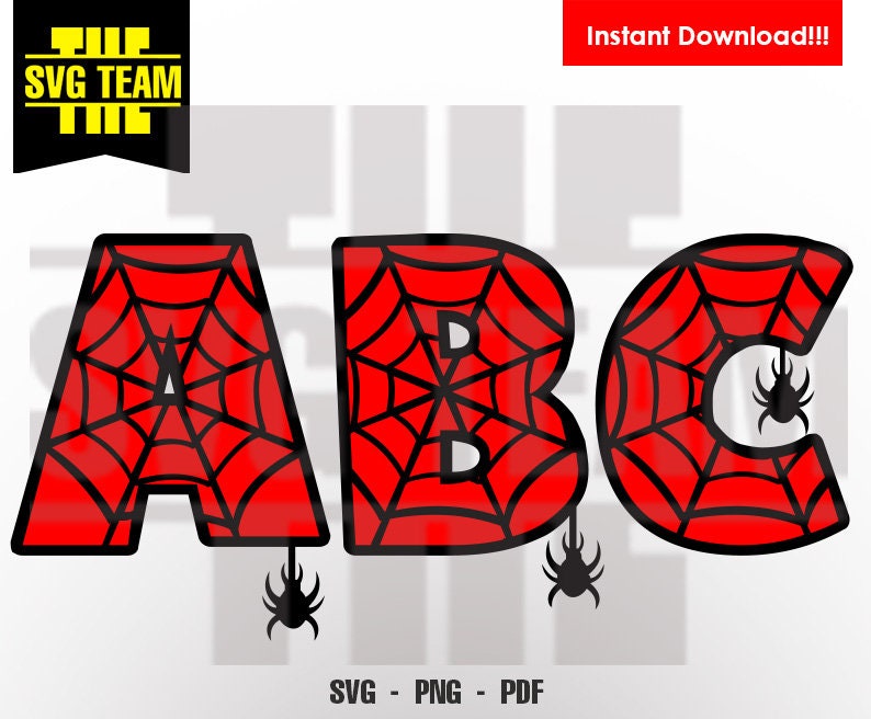 Download Spiderman style Alphabet 0-9 Birthday Party SVG vector ...