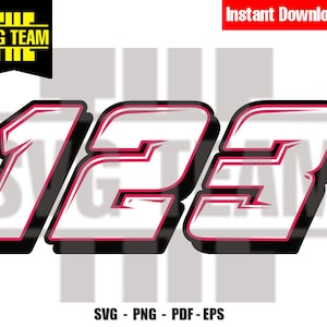 White Racing Nascar – Motorrad – Autonummern 0 – 9 SVG – PNG – PDF-Datei, T-Shirt-Svg, SVG – Vektorkunst, kommerzielle und persönliche Nutzung – Cricut