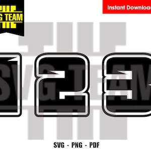 Raceautonummers 0 - 9 SVG - PNG - PDF-bestand, t-shirt SVG, SVG - Vectorkunst voor commercieel en persoonlijk gebruik - Cricut