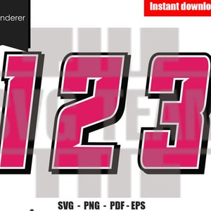 Racing Numbers - Motorcycle - Car Numbers - monster truck 0 - 9 SVG - PNG - PDF File, t-shirt Svg, svg -Vector art - Cricut
