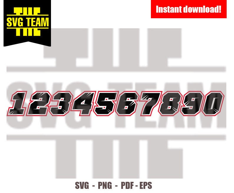 Racing Numbers - Motorcycle - Car Numbers - Monster Truck 0 - 9 SVG ...