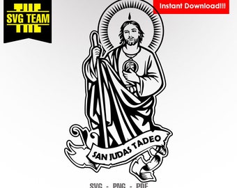 San Judas Tadeo SVG - PNG - PDF File, t-shirt Svg, svg -Vector art Commercial & Personal Use- Cricut