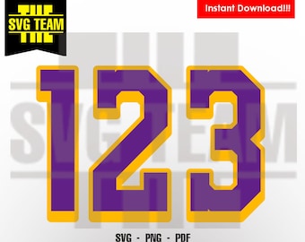 Basketball Inspired Sport Numbers - SVG - PNG - PDF 1 2 3 4