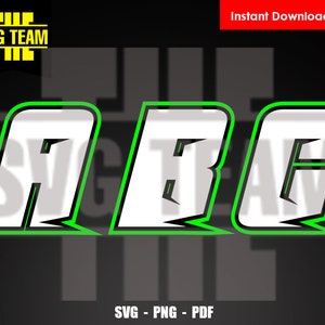 Rennalphabet - Motorrad - Autoschriftzug - Monstertruck A - Z SVG - PNG - PDF-Datei, T-Shirt SVG, SVG - Vektorkunst - Cricut