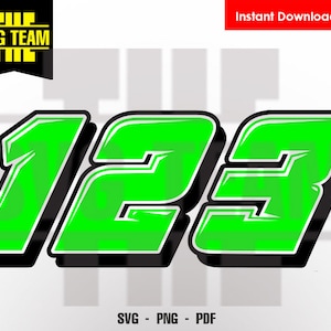 Racing Nascar - motorfiets - autonummers 0 - 9 SVG - PNG - PDF-bestand, t-shirt Svg, svg -Vector kunst commercieel en persoonlijk gebruik - Cricut