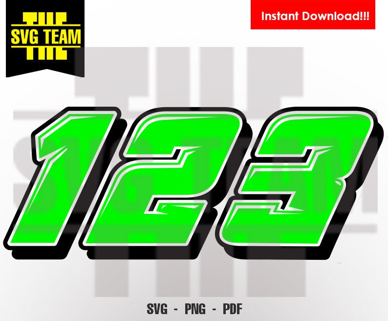 Racing Nascar Motorcycle car Numbers 0 9 SVG PNG PDF Etsy