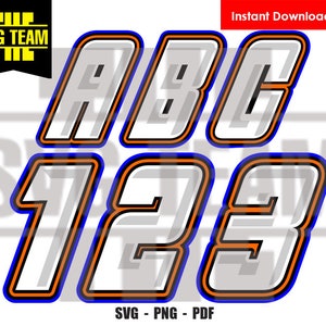 Racing - Motorcycle - Car alphabet and Numbers 0 - 9 SVG - PNG - PDF File, t-shirt Svg, svg -Vector art Commercial & Personal Use