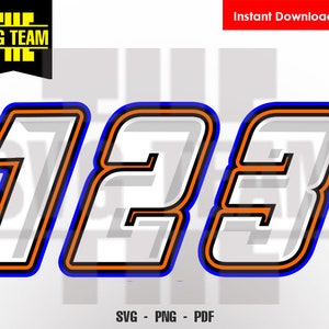 Racing Nascar - Motorrad - Auto Nummern 0 - 9 SVG - PNG - PDF-Datei, T-shirt Svg, Svg - Vektor Kunst kommerzielle & persönliche Nutzung- Cricut