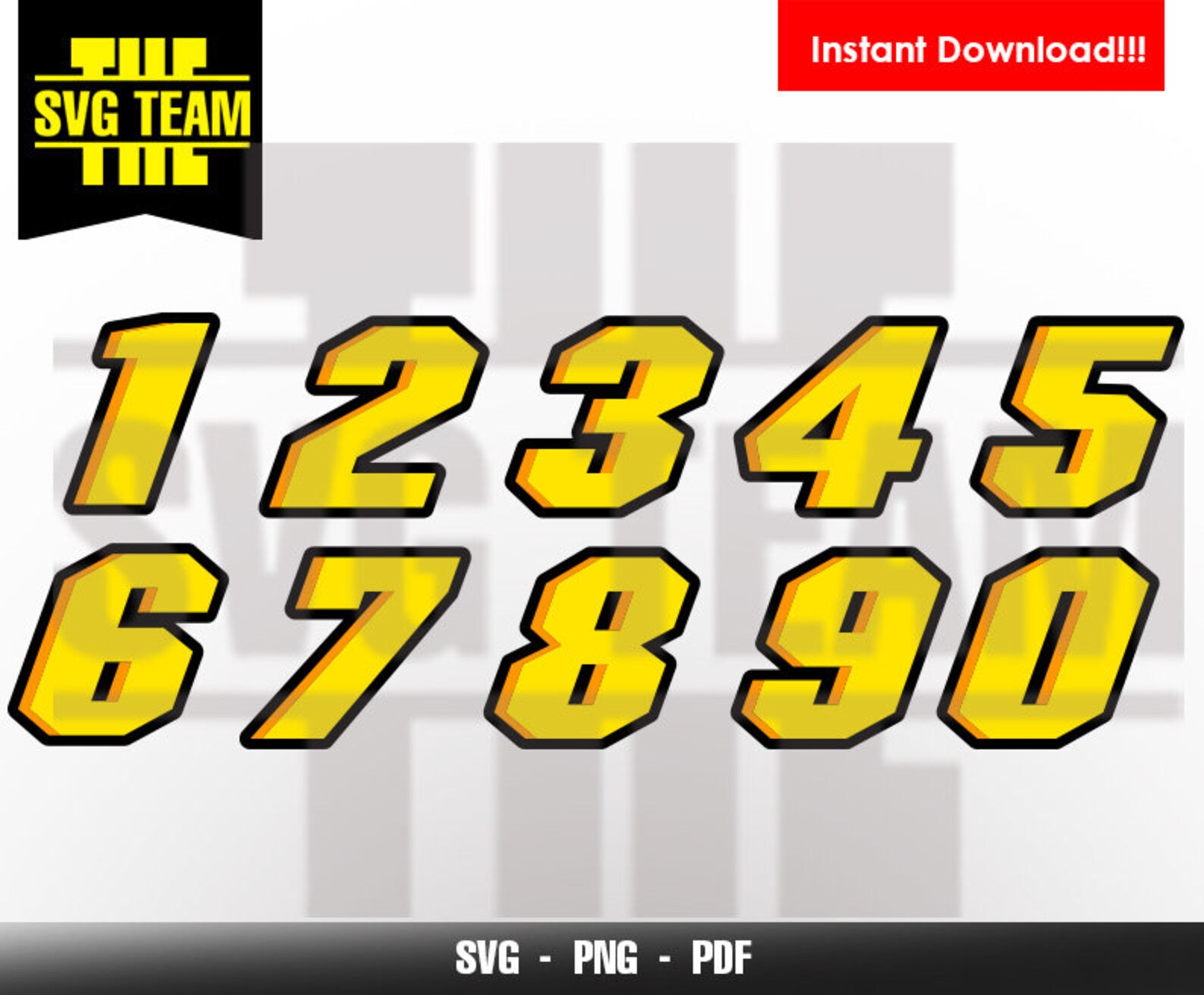 Racing Numbers Motorcycle car Numbers 0 9 SVG PNG PDF Etsy