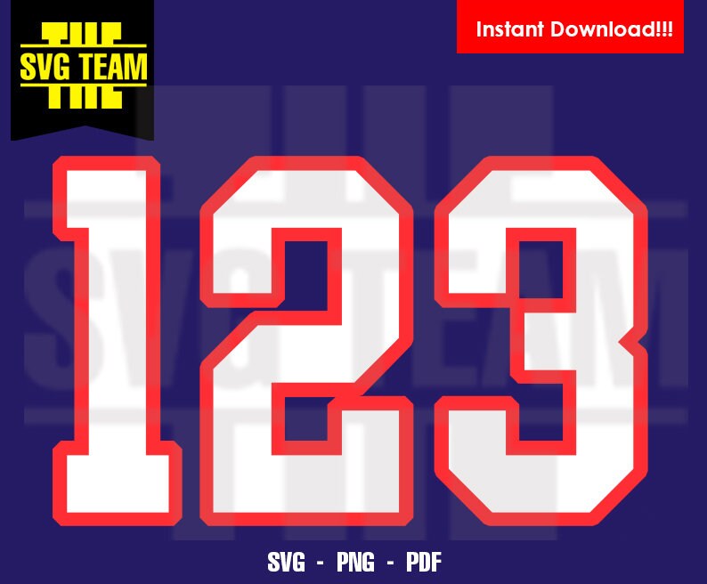 Sport Numbers 09 SVG Vector Cricut Cutfile Clipart Svg PNG Etsy