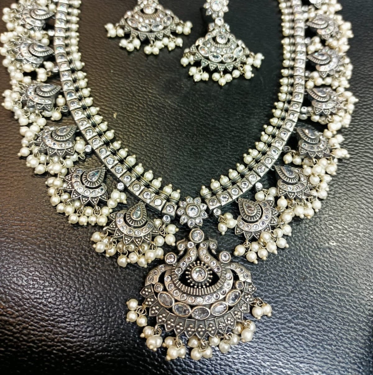 Indian Temple Necklace Set Guttapusalu Necklace Silver Looks - Etsy