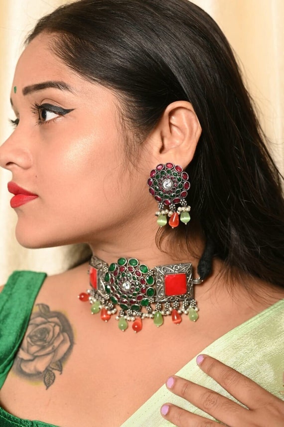 Ethnic choker necklace online deals