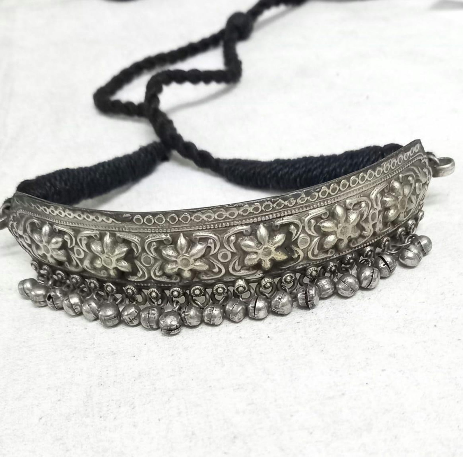 Indian Choker Jewelry Silver Looks Alike Necklace Setgift Etsy