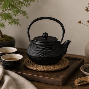 Japansk stil gjutjärns tekanna med teinfuser - Elegant tetillbehör för lösa teblad