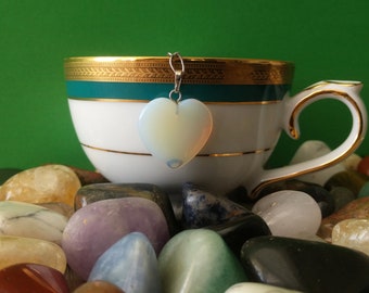 Moonstone Crystal Tea Infuser, Love and Dream Manifestation, Heart Pendant Tea Diffuser, Tea Gift