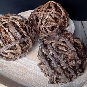 Rustic Vine Grape Branch Decorative Balls 3&quot;, Bowl or Vase Filler