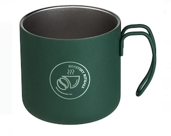 Metal Coffee Mug with Print "Roastery rituals", 350 ml
