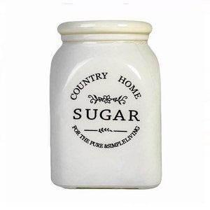 Vintage Sugar Jar with Airtight Lid | Farmhouse Kitchen Décor | Rustic Sugar Canister