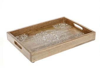 Wooden Mandala Tray, Serving Tray, Kitchen Decor