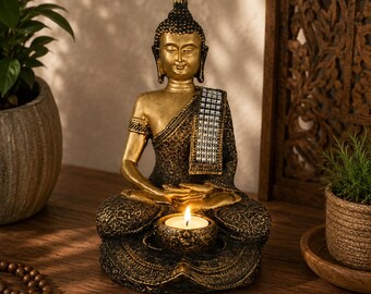Buddha Tea Light Holder, Spiritual Home Decor, Meditation Gift, Housewarming Idea