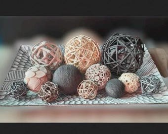 12 Neutrale dekorative Kugeln, Vasenfüller, Bauernhausdekor
