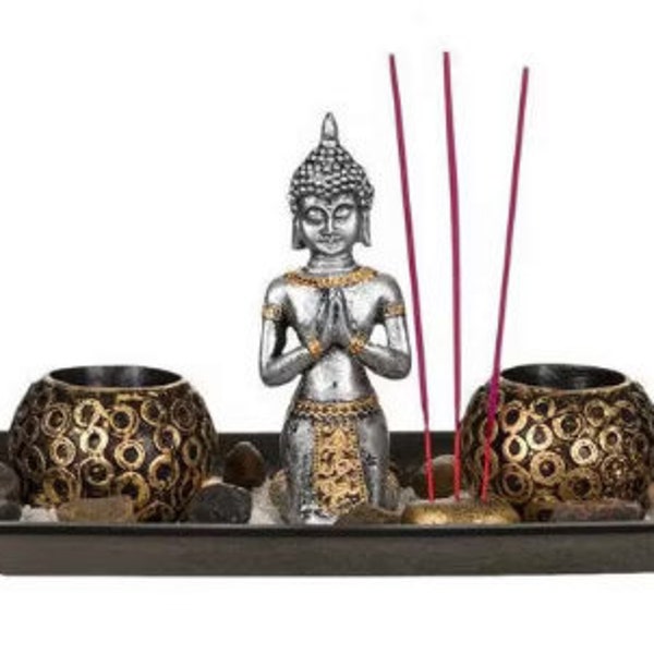 Buddha Statue Tea Light Set - Perfect Meditation Gift