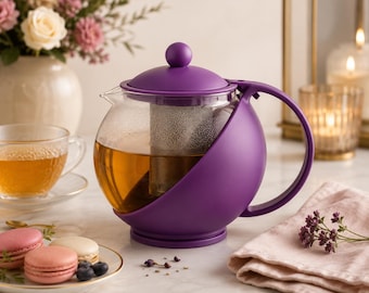 Purple Glass Teapot Infuser Set – Borosilicate Tea Brewer (1250ml)