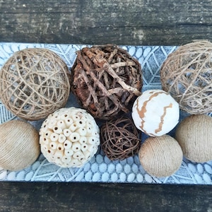 9 bolas de relleno para jarrones, decoración rústica hecha a mano estilo cottagecore