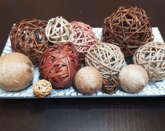 12er Set Dekorative Kugeln Für Schalen, Landhausschalen oder Vasenfüller