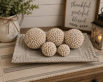 Peach & Silver Styrofoam Decorative Balls