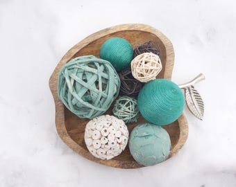 Decorative Ball Set, Handmade Orb Bowl Filler, Cottage Core Decor
