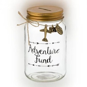 Money Box, Saving Jar, Adventure Fund, Piggy Bank, Adult Travel Fund, Gift for Couple, Gift for Traveler, Gift for kids