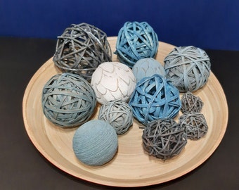Decorative Bowl Filler Balls, Beach House Decor, 12 Pcs