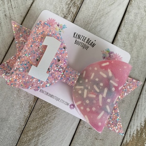 Pink Sprinkles Hair Bow, Two Sweet With or Without Number, Donut Birthday Party, Hair Clip, Headband, or Hair Ties, Donut Grow Up