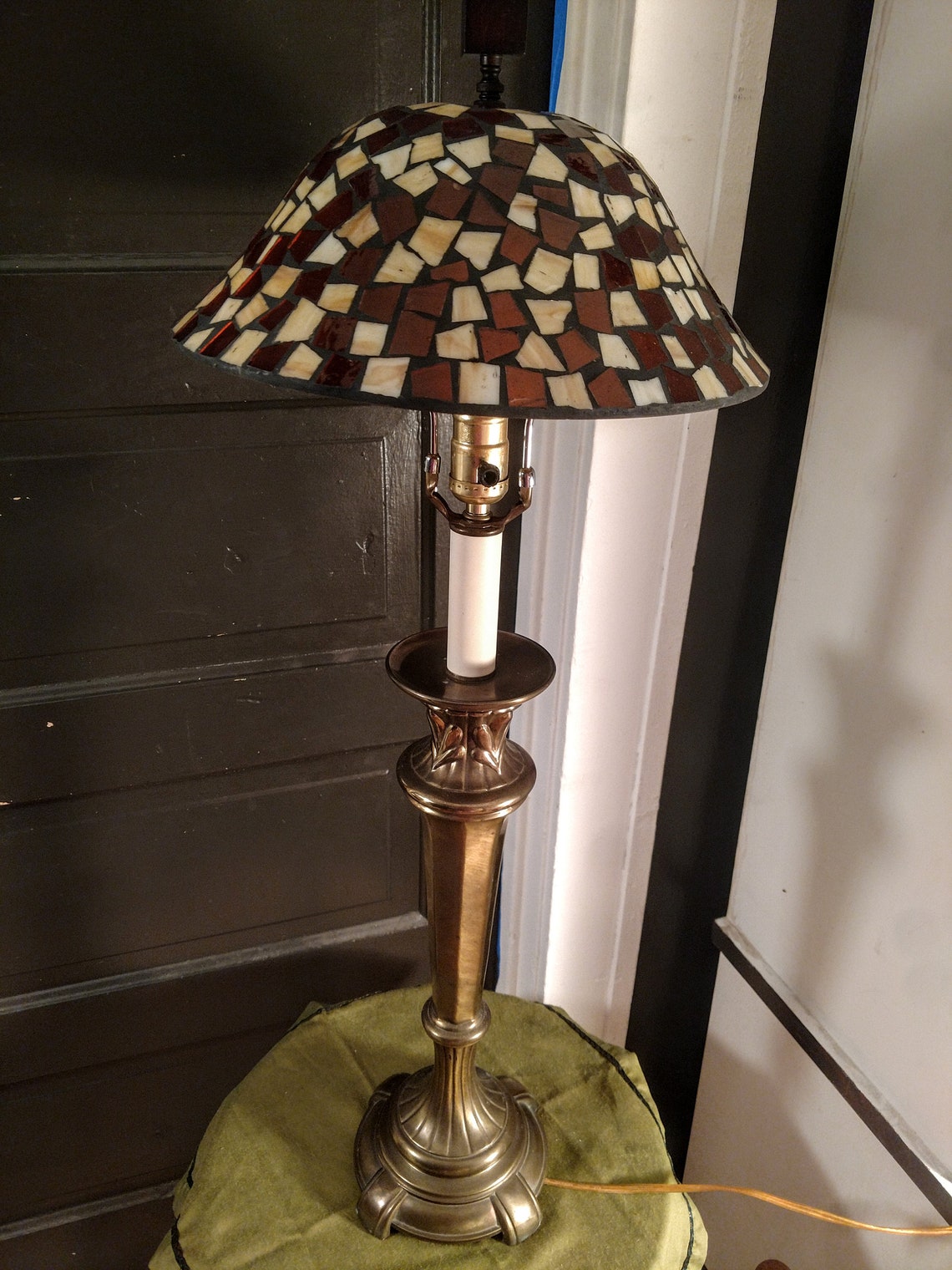 Vintage Brass Candlestick Lamp Etsy