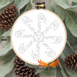 Transgender / Trans Flake Winter Ornament - Pride Snowflake - LGBTQ Flake Backstitch Subversive Cross Stitch Pattern