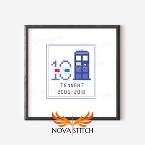 Tenth Doctor (Day 10) - 13 Doctors of Geekmas - Whovian Cross Stitch Ornament
